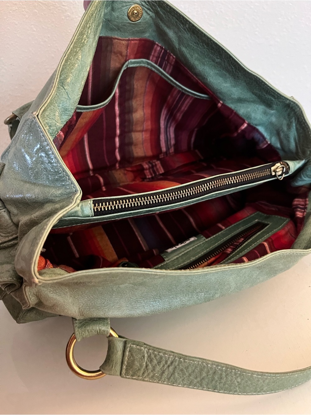 Pastel Green Shoulder Bag with Tassel Accent - Picture 4 of 4
